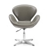 Manhattan Comfort Raspberry Faux Leather Adjustable Swivel Chair in Pebble and Polished Chrome AC038-PE